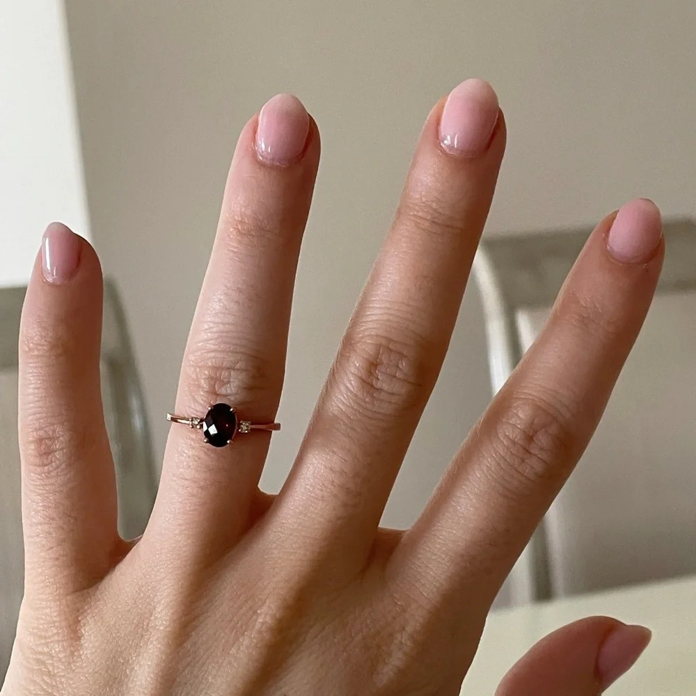 Brand New Garnet and Diamond 10k Rose Gold Ring $418 - Picture 6 of 7